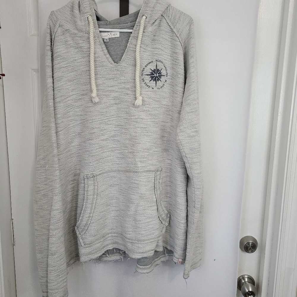 Vineyard Crew Beach Wear Men's Classic Long Sleeve Hoodie, Size: XL Color: Grey